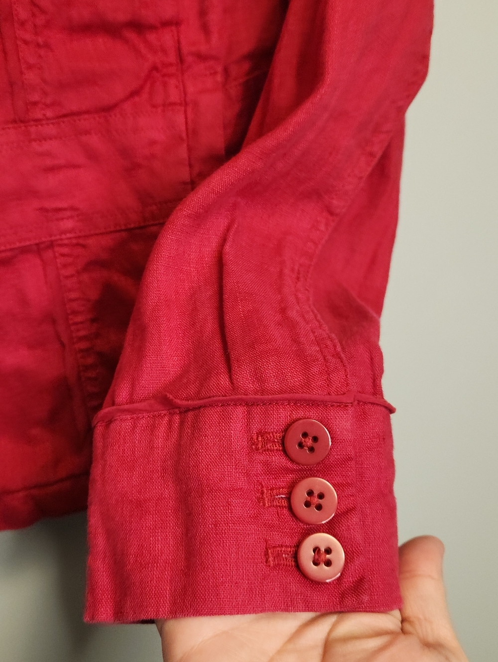 Coldwater Creek Celebrate Your Spirit Linen Button-up Jacket Size 10 - Picture 6 of 14